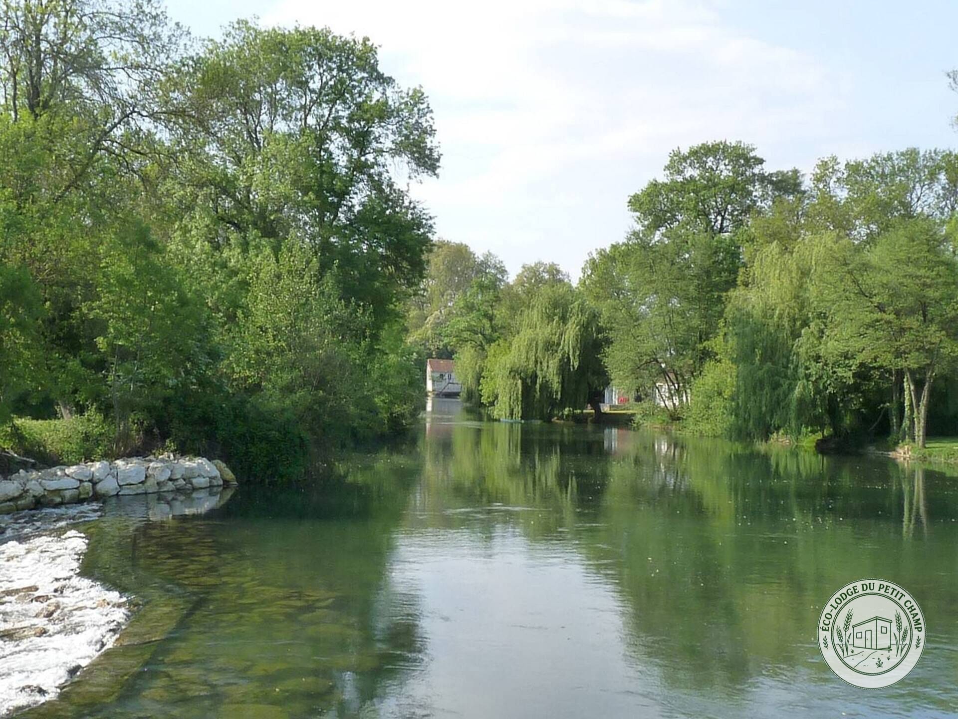 Le fleuve Charente bordé de verdure, à quelques minutes de la tiny house